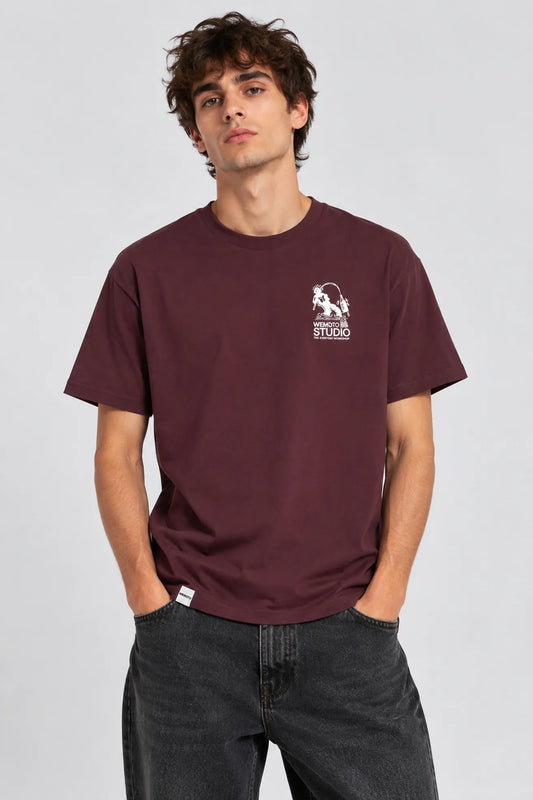 Wemoto Clothing Camiseta Hombre Fishing Burdeos Who killed Bambi?