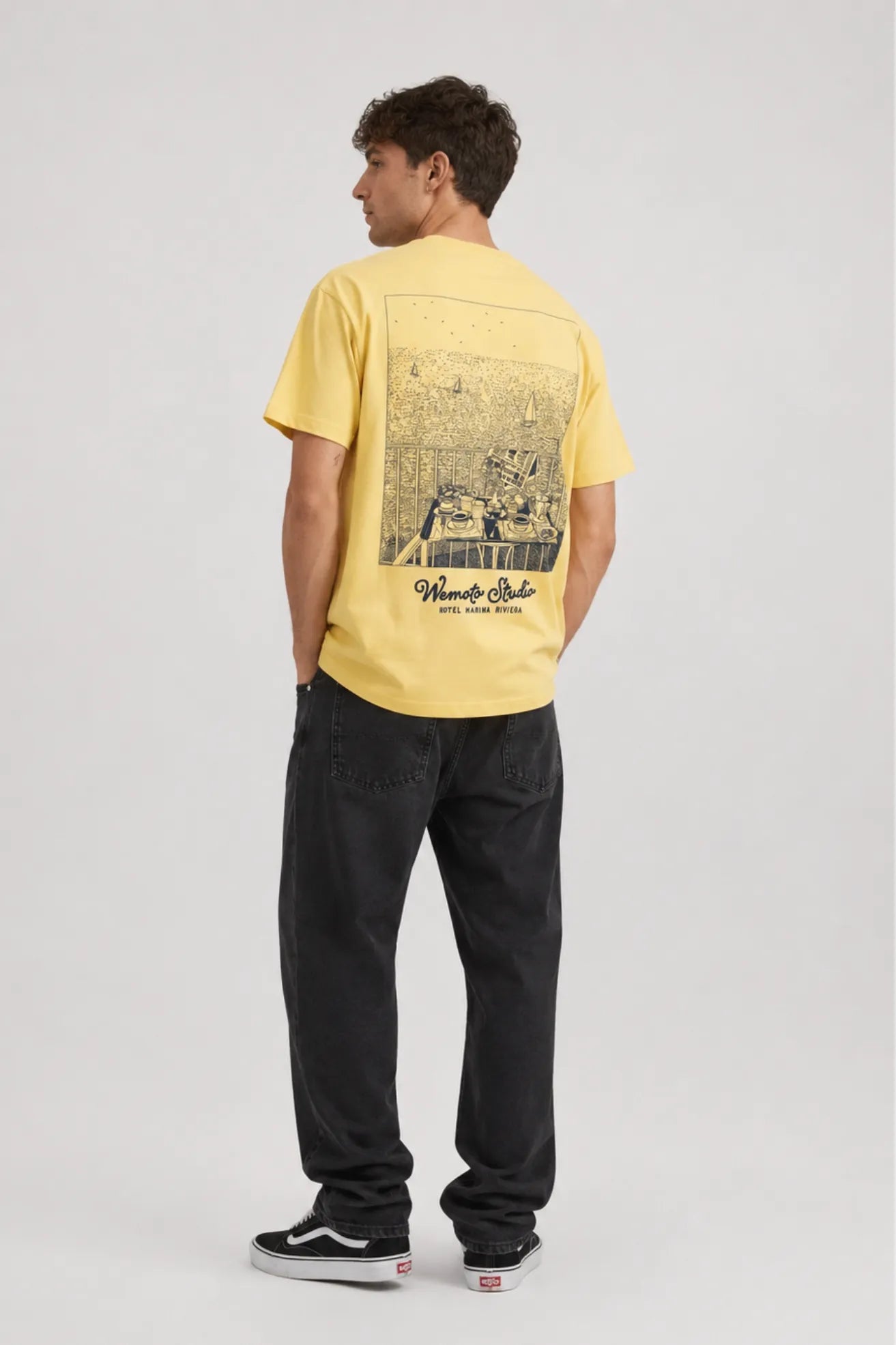 Wemoto Clothing Camiseta Hombre Marina Amarilla Who killed Bambi?