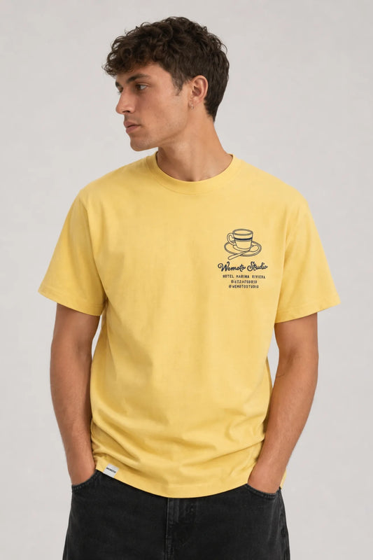 Wemoto Clothing Camiseta Hombre Marina Amarilla Who killed Bambi?