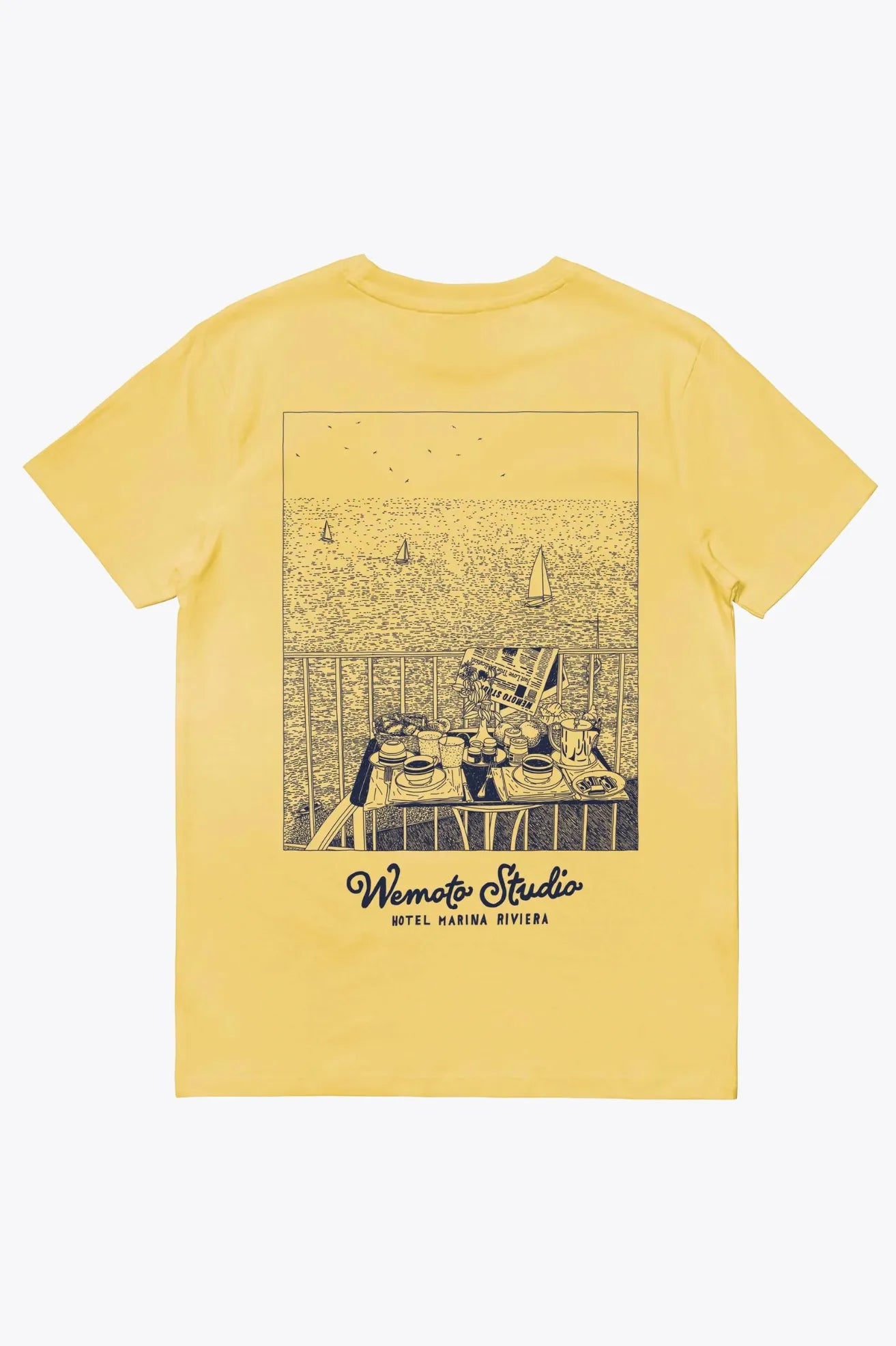 Wemoto Clothing Camiseta Hombre Marina Amarilla Who killed Bambi?