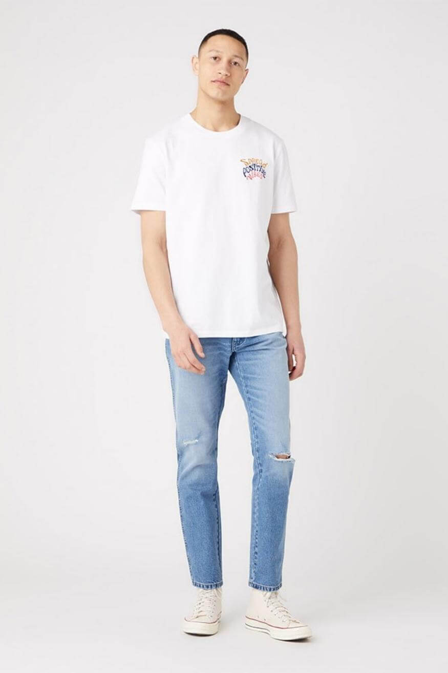 Wrangler Camiseta Hombre Oversize Positive Vibes Blanca Who Killed Bambi?