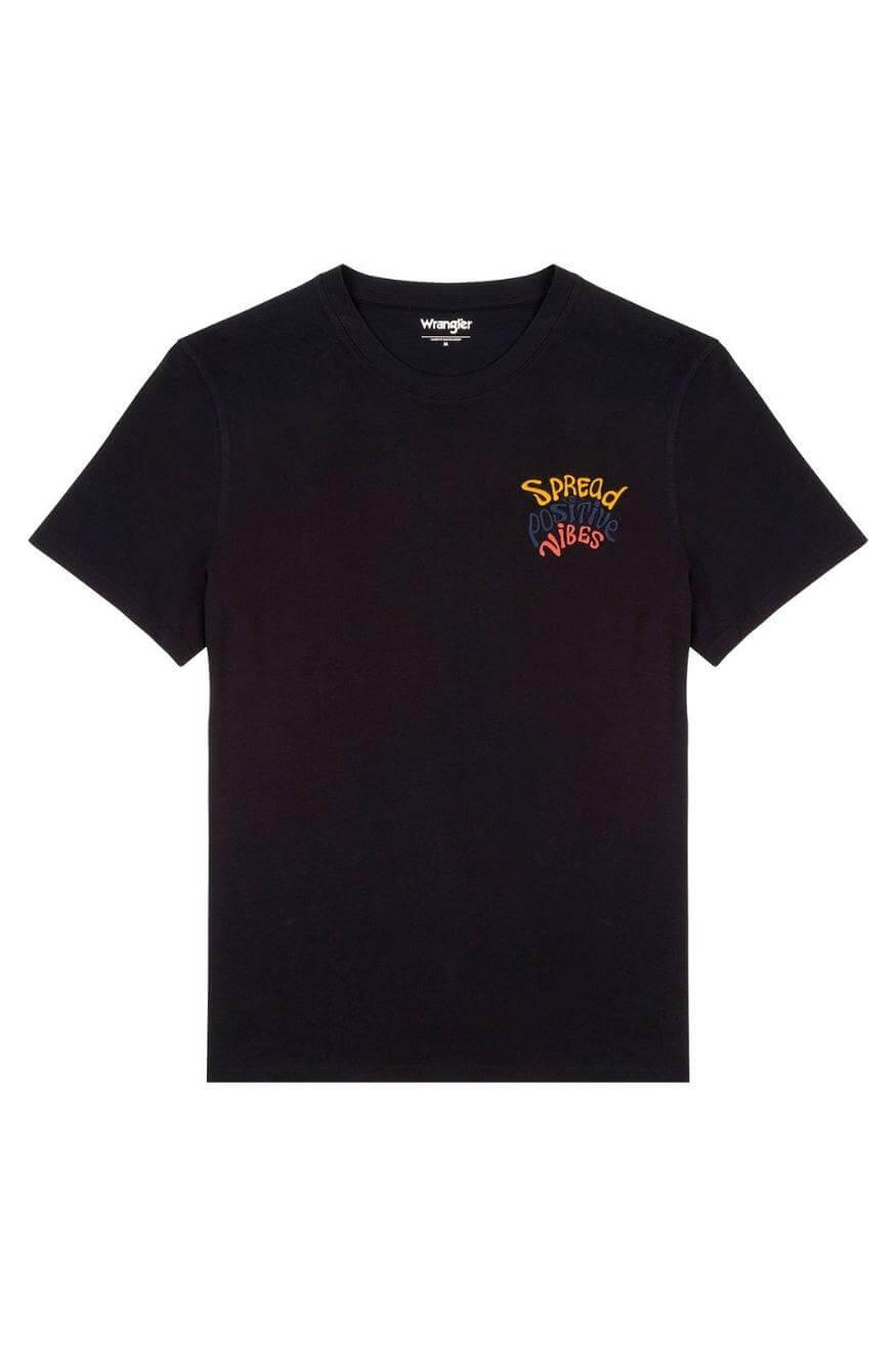 Wrangler Camiseta Hombre Positive Vibes Negra Who Killed Bambi?