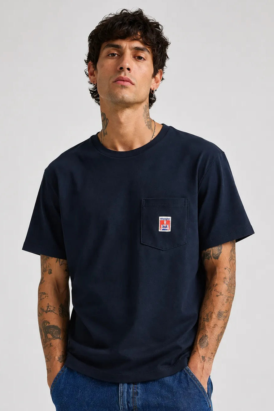 Wrangler Camiseta Hombre Relaxed Pocket Azul Who killed Bambi?
