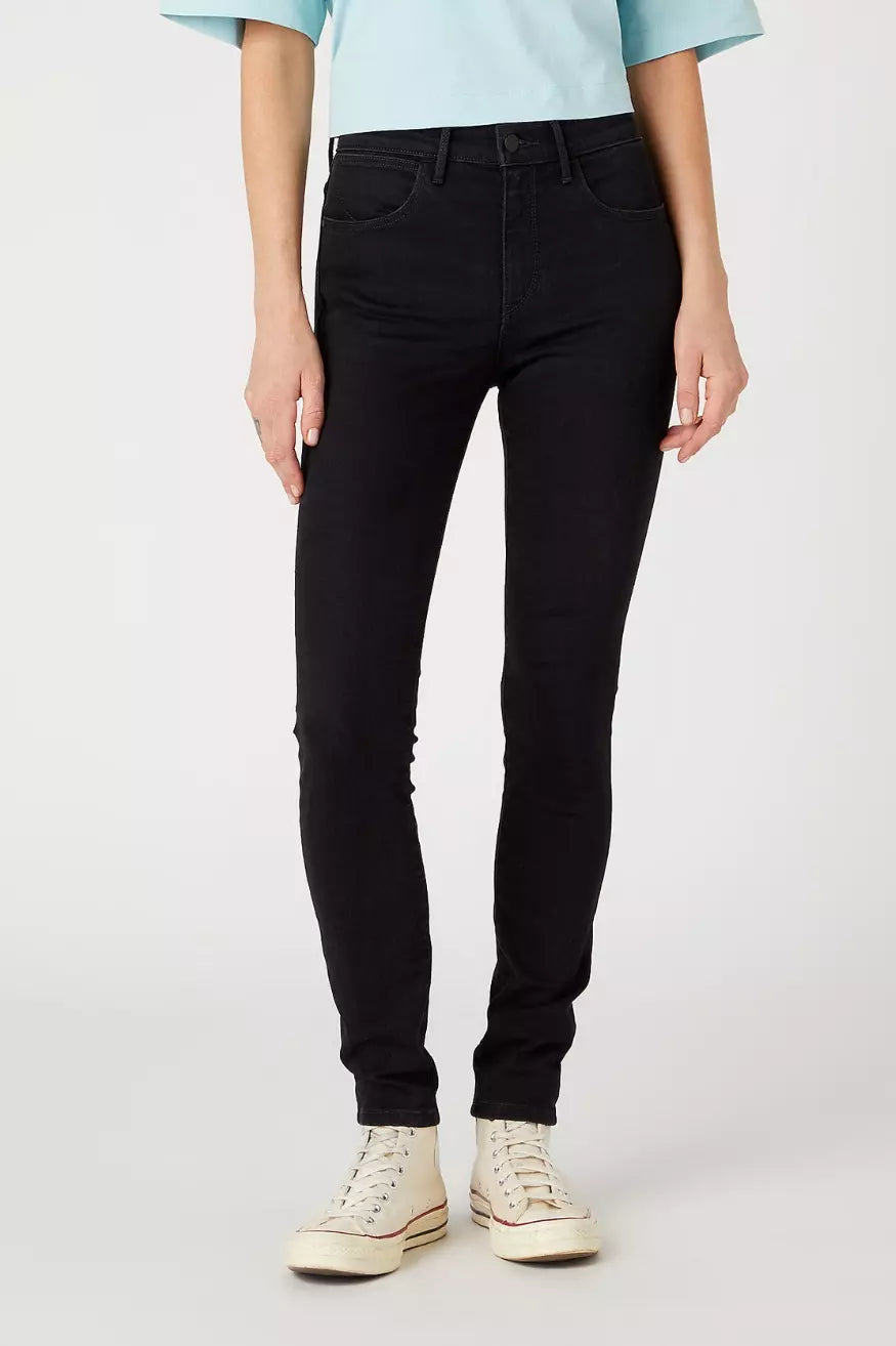 Wrangler Pantalón Mujer Denim High Skinny Negro Who killed Bambi?