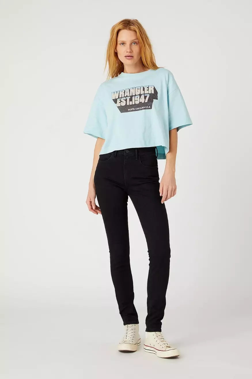 Wrangler Pantalón Mujer Denim High Skinny Negro Who killed Bambi?