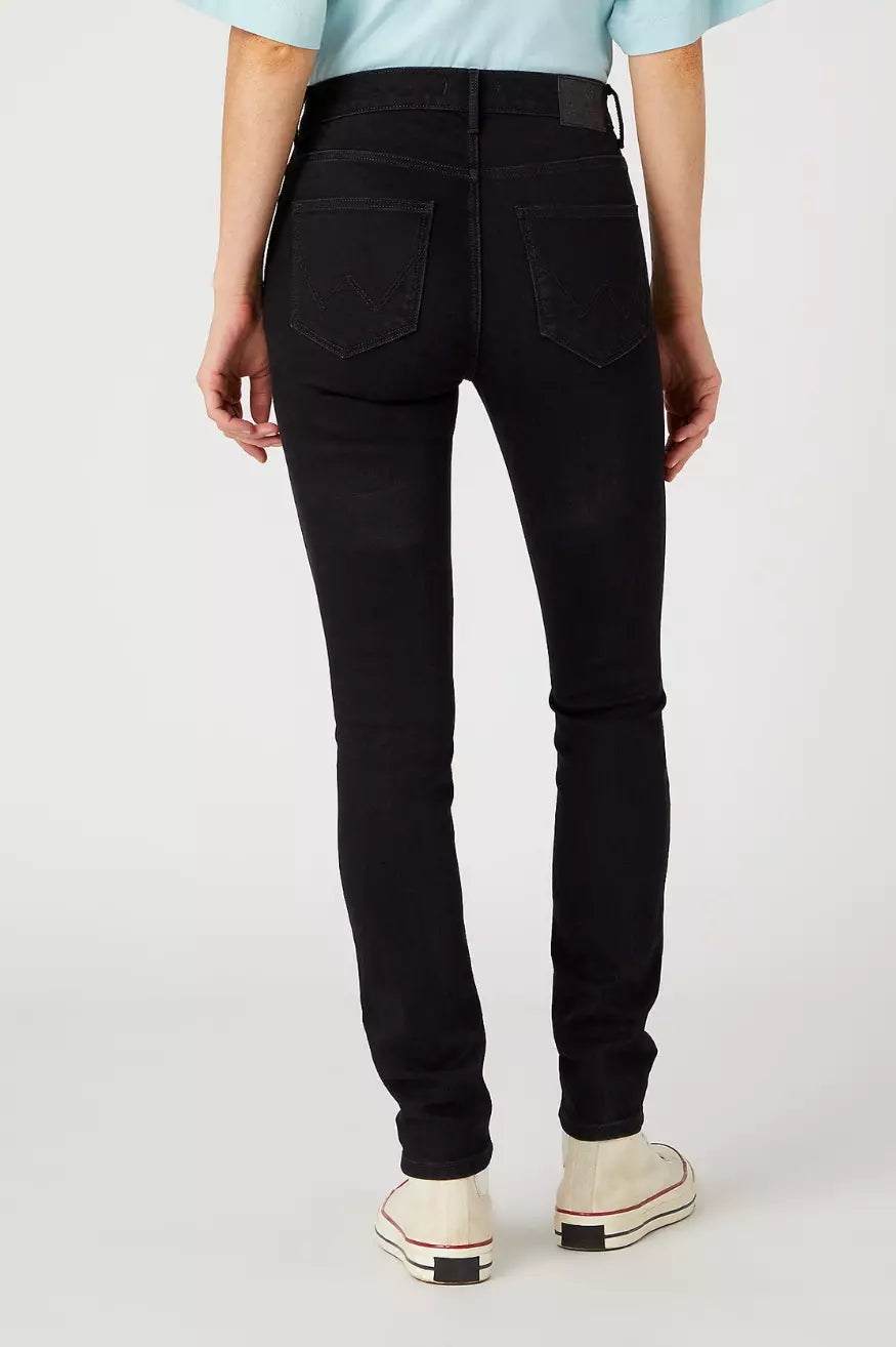 Wrangler Pantalón Mujer Denim High Skinny Negro Who killed Bambi?