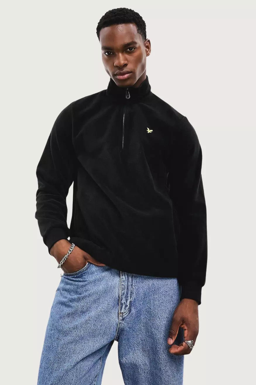 Lyle And Scott Sudadera Hombre Quarter Zip Negra - Who Killed Bambi?