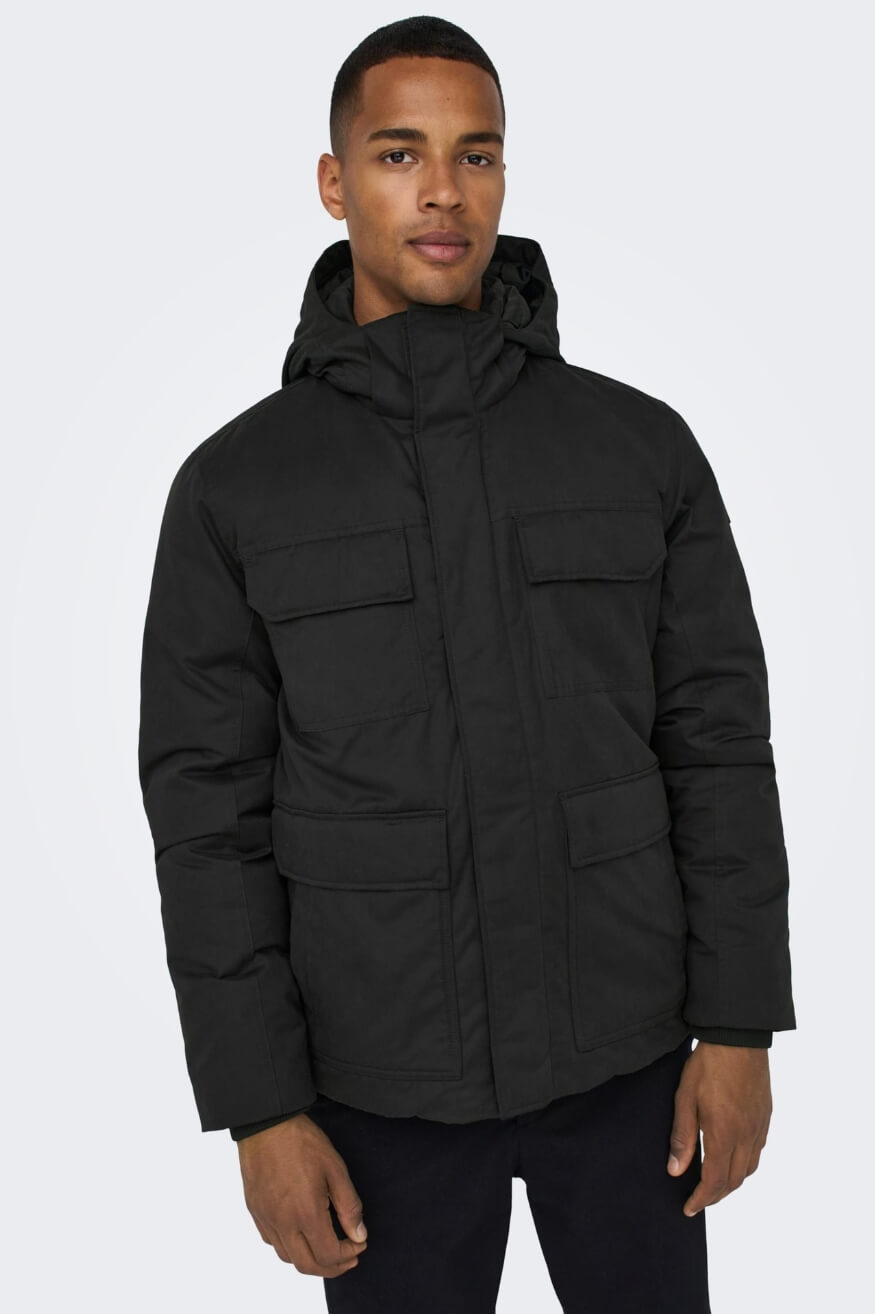 Only And Sons Parka OTW Negra - Who Killed Bambi?