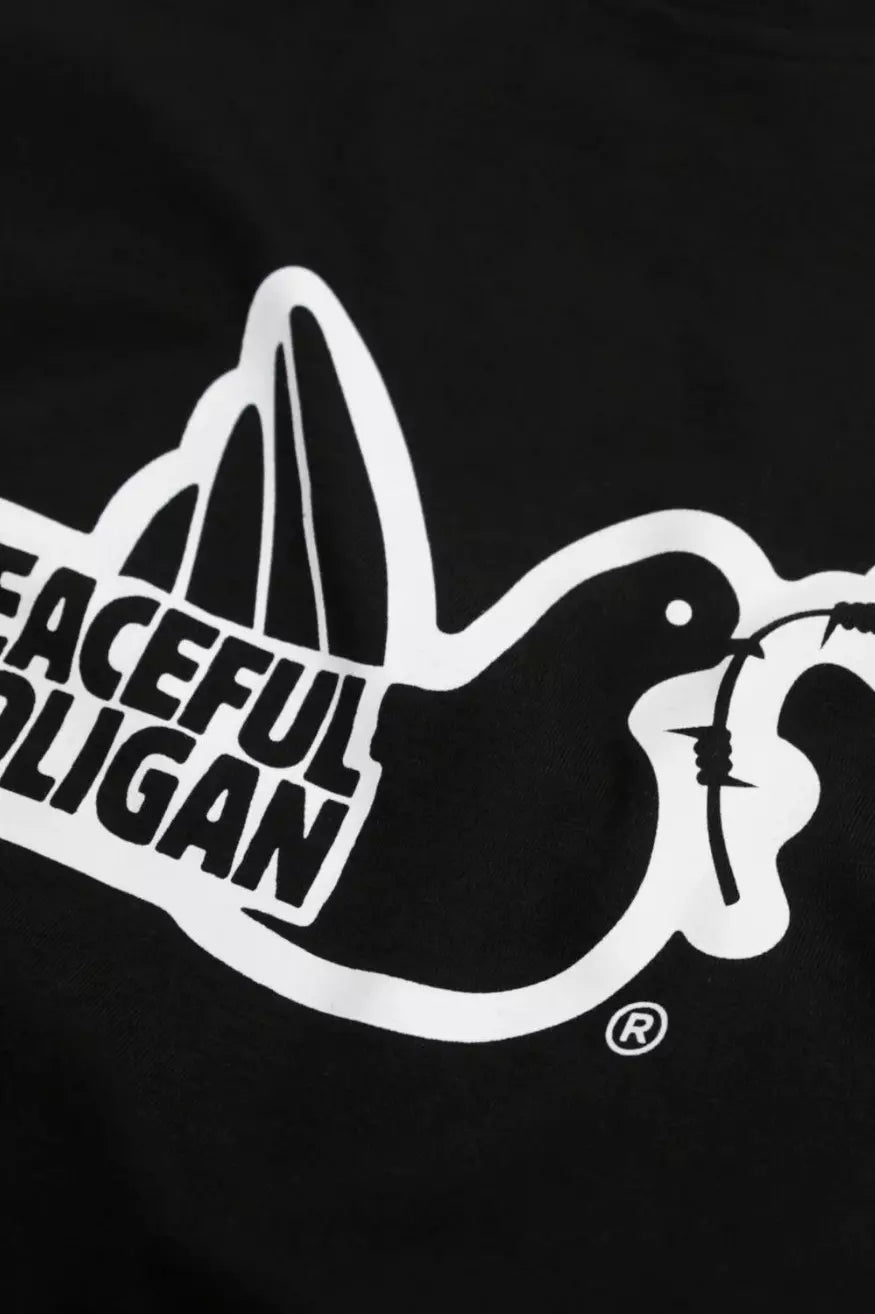 Peaceful Hooligan Camiseta Outline Hombre Negra - Who Killed Bambi?