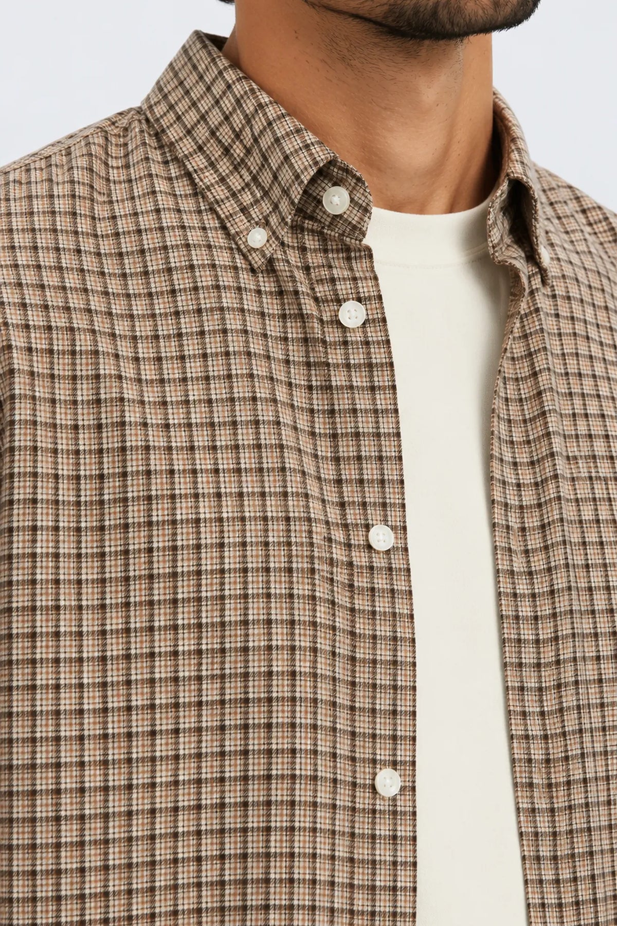 Selected Homme Camisa Hombre Cole Cuadros Marrón