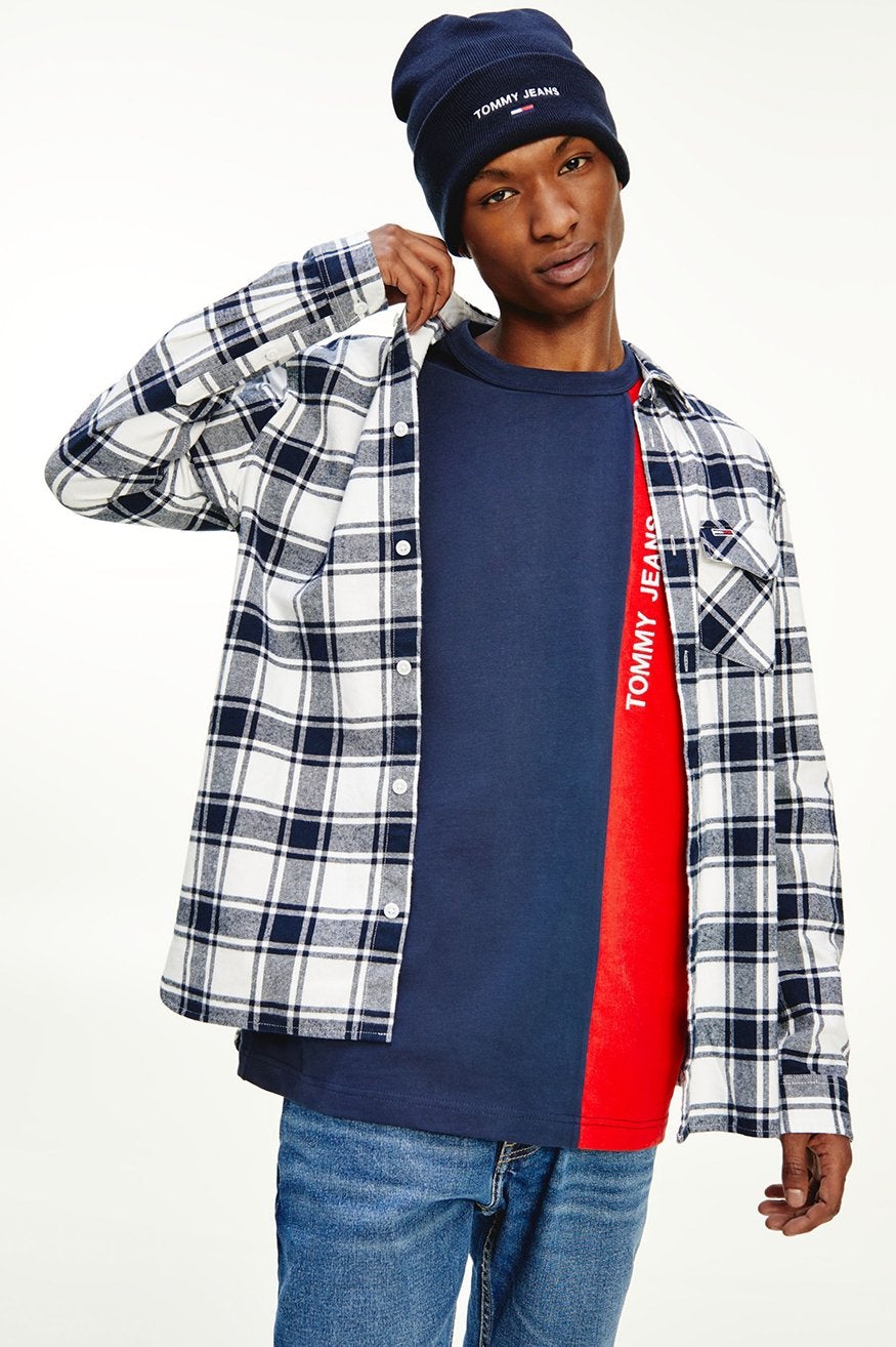 Tommy Jeans Camisa Cuadros Flannel White - Who Killed Bambi?