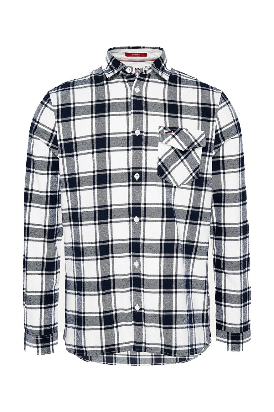 Tommy Jeans Camisa Cuadros Flannel White - Who Killed Bambi?